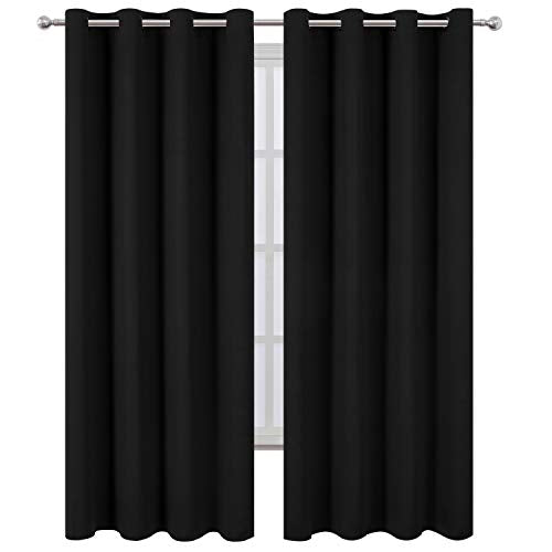 Black Thermal Blackout Curtains (Black / 52"W x 95"L (Pack of 2))