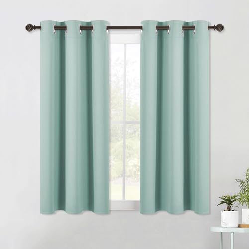 Blackout Curtain Panels for Bedroom (Aqua / 42"W x 60"L (Pack of 2))