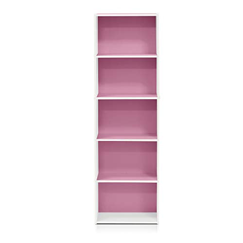 LUDER Book Shelf (White/Pink / 5-Tier)