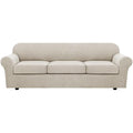 4 Piece Stretch Sofa Covers for 3 Cushion Couch Covers for Living Room Furniture Slipcovers (Large Plus / Island Fossi)
