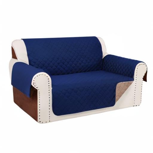 Oversized Loveseat Couch Cover for Dogs (Navy/Camel / Loveseat - Oversized (54"))