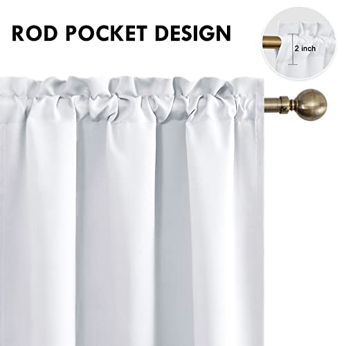 Blackout Curtains for Bedroom Living Room 38 x 45 Inch Long 2 Panels (Greyish White / 38"W x 45"L (Pack of 2))