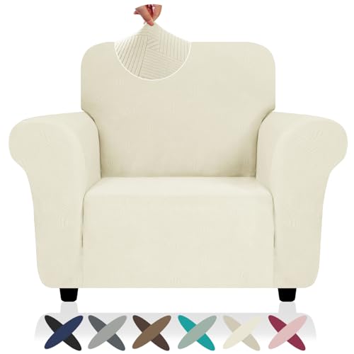 Super Stretch Chair Slipcover (- Beige / Small (30"-47"))