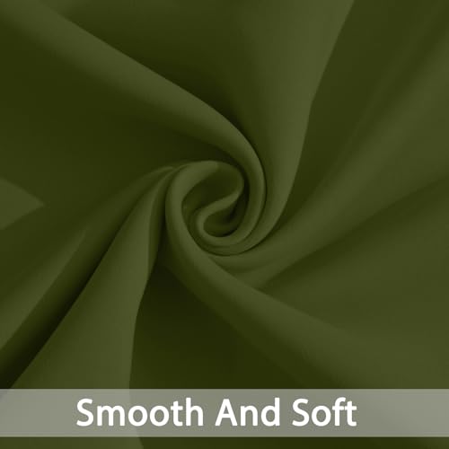 Room Darkening Curtains 52x63 inch Length Olive Green (Olive Green / 52"W x 63"L (Pack of 2))
