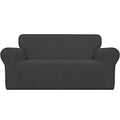 Stretch Oversized Loveseat Couch Covers Washable Dark Gray (Medium-XL Loveseat / Dark Gray)