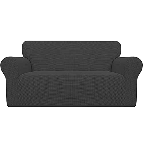 Stretch Oversized Loveseat Couch Covers Washable Dark Gray (Medium-XL Loveseat / Dark Gray)