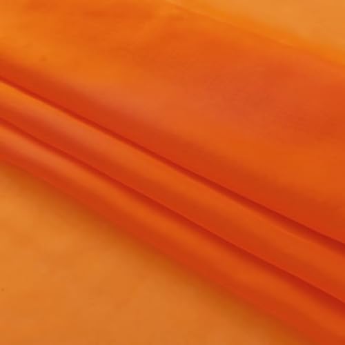 Basic Rod Pocket Sheer Voile Window Curtain Panels Orange 2 Panels 52 Width 54 Inch Long for Kitchen Bedroom Children Living Room Yard (Orange / 52"W x 54"L (Pack of 2))