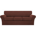 4 Piece Sofa Covers for 3 Cushion Couch Sofa Slipcover Soft Couch Cover for Dogs (Sofa (3 Cushion) / Burnt Brick)