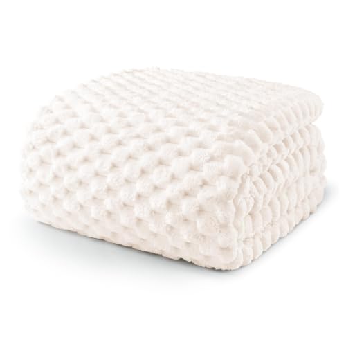 3D Fleece Twin Size Blanket for Bed (Ivory / Twin ( 60x80 IN ))