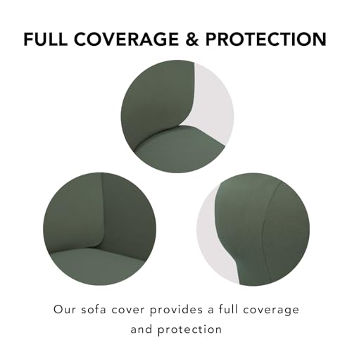 Oversized Loveseat Covers Couch Covers for Sofa Grayish Green (Medium-XL Oversized Loveseat / Grayish Green)