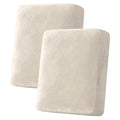 Velvet Stretch Couch Cushion Cover Plush Cushion Slipcover for Chair Loveseat Sofa Cushion Furniture Protector Seat Cushion Sofa Cover (Ivory / 2 Cushion Loveseat)