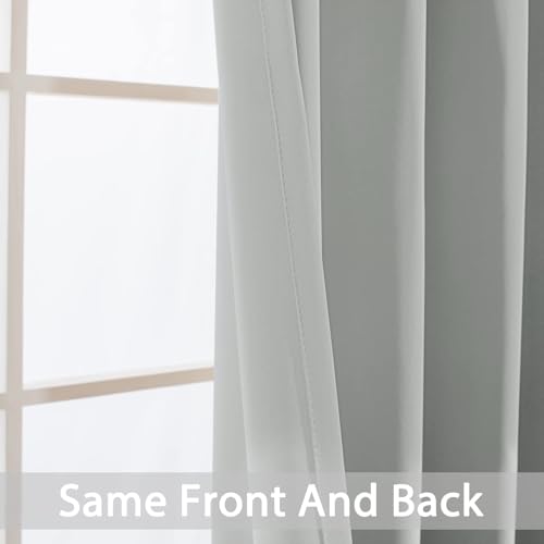 Room Darkening Curtains 42x72 inch Length Light Grey (Light Grey / 42"W x 72"L (Pack of 2))