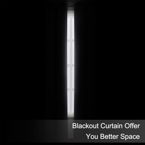 Blackout Curtains 66 x 72 Inch Long Dark Grey Curtains Set of 2 Panels Room Darkening Curtains for Bedroom and Living Room (Dark Grey / 66"W x 72"L (Pack of 2))