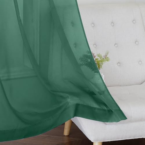Green Sheer Curtains for Chirstmas Day (Sante Green / 54"W x 84"L (Pack of 2))
