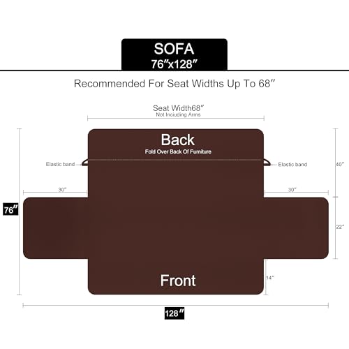 Reversible Sofa Cover Couch Cover for Dogs (Chocolate/Taupe / 68"sofa L - Large)