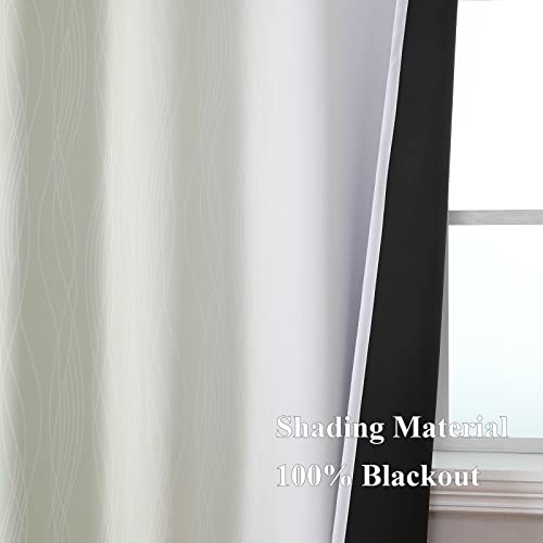 Sage Green and Greyish White Ombre Blackout Curtains for Bedroom 54 Inch (Sage and Greyish White / 42"W x 54"L (Pack of 2))