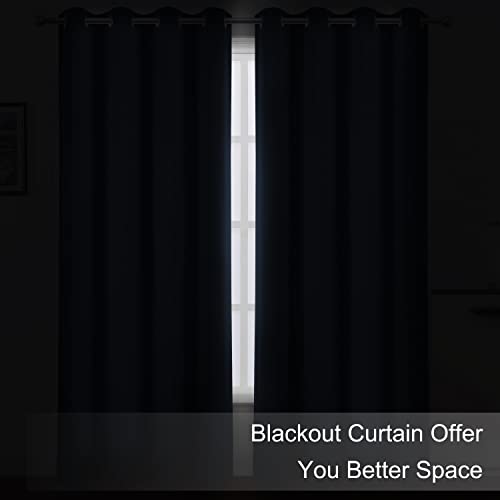 Blackout Curtains 66 x 95 inch (Navy / 66"W x 95"L (Pack of 2))
