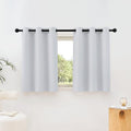 Greyish White Room Darkening Curtains Blackout 36 inch Curtains for Kitchen (Greyish White / 37"W x 36"L (Pack of 2))