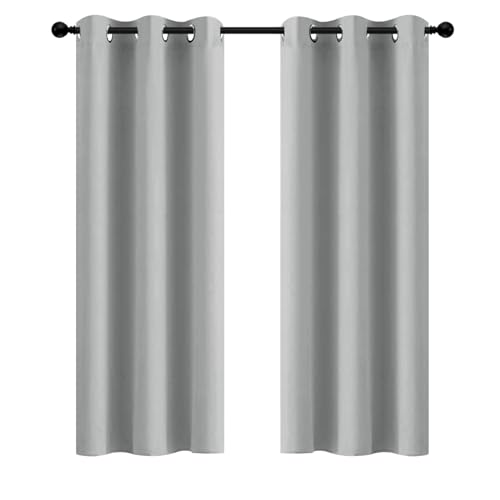 Room Darkening Curtains 42x72 inch Length Light Grey (Light Grey / 42"W x 72"L (Pack of 2))
