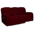 Super Stretch 3 Seats Recliner Sofa Couch Cover with Pocket (Large Recliner Sofa / Wine)