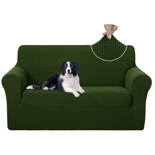 Loveseat Cover Stretch Couch Cover Sofa Slipcover (Bronze Green / Loveseat)