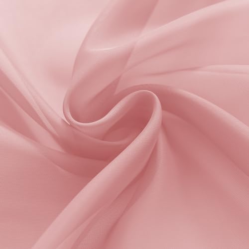 Solid Sheer Rod Pocket Curtain Voile Draperies 2 Panels White Beige Black Grey Coffee 52 Inch Width 84 Inch Long 1 Pair for Kitchen Bedroom Children Living Room Yard (Blush / 52"W x 84"L (Pack of 2))