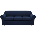 4 Piece Stretch Sofa Covers for 3 Cushion Couch Covers for Living Room Furniture Slipcovers (Large / Navy)