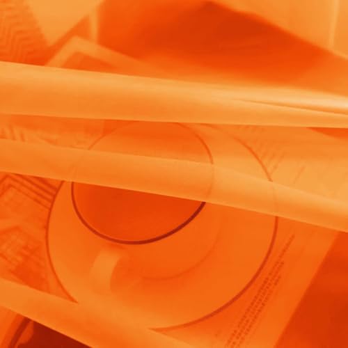 Basic Rod Pocket Sheer Voile Window Curtain Panels Orange 1 Pair 2 Panels 26 Width 24 Inch Long for Kitchen Bedroom Children Living Room Yard（Orange (Orange / 26"W x 24"L (Pack of 2))