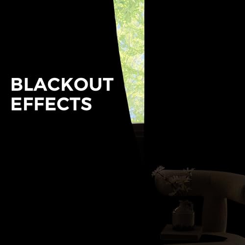 100% Black Out Curtains 54 Inches Long 2 Panels for Living Room (Black / 40"W x 54"L (Pack of 2))