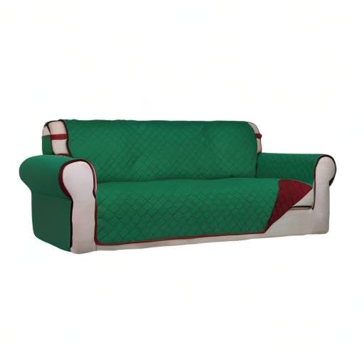 Reversible Quilted Couch Covers for Dogs Oversized Sofa Cover 78” (X-Large / Green/Red)