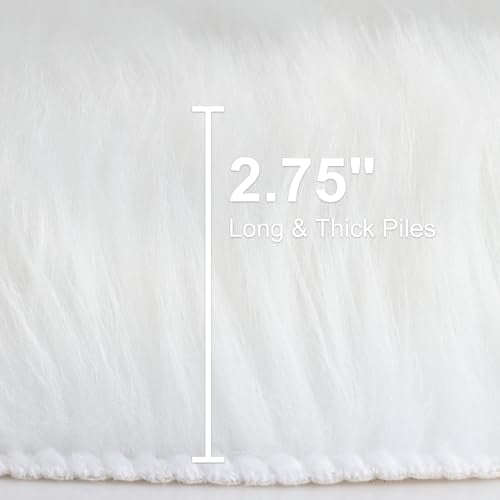 White Faux Sheepskin Runner Rugs 2x6 ft (White / 2' x 6' (Runner))