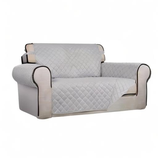 Reversible Quilted Couch Covers for Dogs Loveseat Sofa Cover 46.5” (Medium / Light Gray/Light Gray)