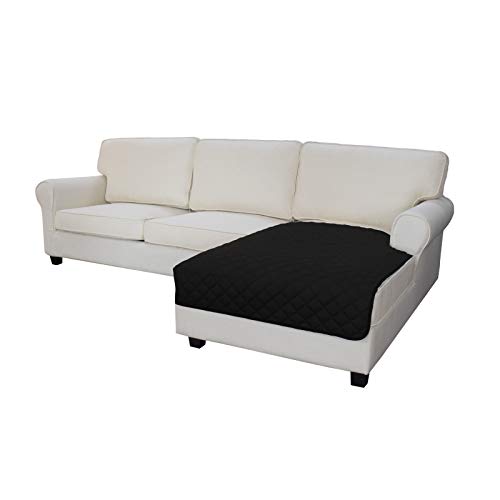 Sectional Couch Covers for Dogs L Shape Sofa Cover Reversible Sofa Slipcover Chaise Lounge Cover Furniture Protector Cover for Pets Dog Cat (42" x 68" / Black/Black)