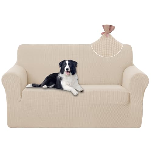 Loveseat Cover Stretch Couch Cover Sofa Slipcover (Beige / Loveseat)