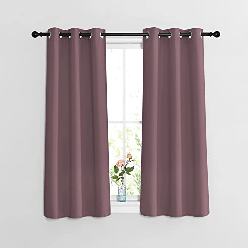 Room Darkening Small Curtains 50 inches Length (Dry Rose / 34"W x 50"L (Pack of 2))