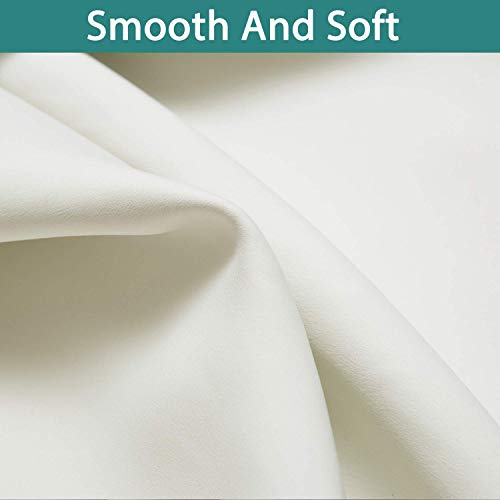 Cream 100% Blackout Curtains 45 Inches Long for Bedroom 52" Wide (52"W x 45"L (Pack of 2) / Cream)