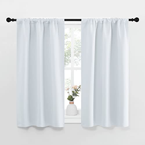 Greyish White Window Curtain Panels (Greyish White / 34"W x 45"L (Pack of 2))
