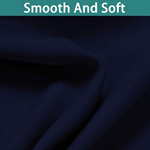 100% Blackout Curtains with Black Liners (52"W x 72"L (Pack of 2) / Navy Blue)