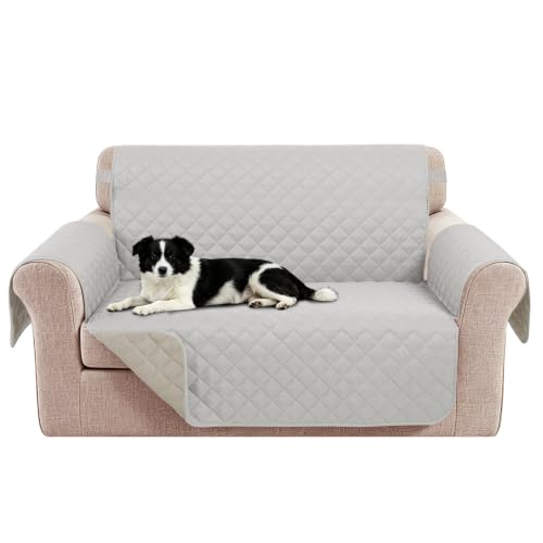 Oversized Loveseat Couch Cover for Dogs (Light Grey/Beige / Loveseat - Oversized (54"))