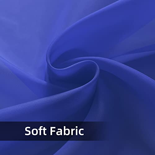 Solid Sheer Rod Pocket Curtain Voile Draperies 2 Panels White Beige Black Grey Coffee 52 Inch Width 54 Inch Long 1 Pair for Kitchen Bedroom Children Living Room Yard (Blue Sapphire / 52"W x 54"L (Pack of 2))