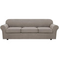 4 Piece Stretch Sofa Covers for 3 Cushion Couch Covers for Living Room Furniture Slipcovers (Large Plus / Taupe)