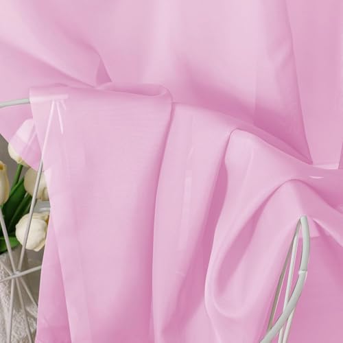 Pink Sheer Curtains 120 Inches Long (Pink / 42"W x 120"L (Pack of 2))