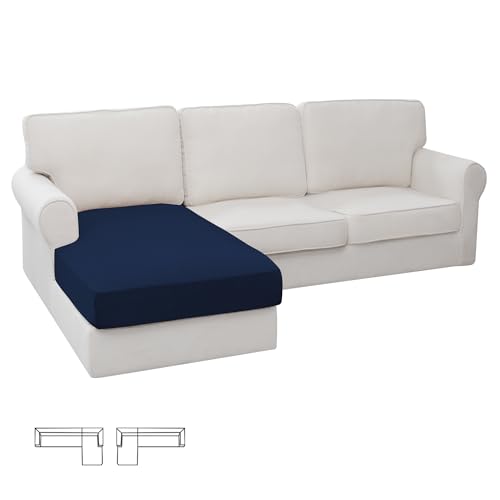 Stretch 1 Piece Chaise Lounge Cushion Slipcover (Chaise Cover / Navy)