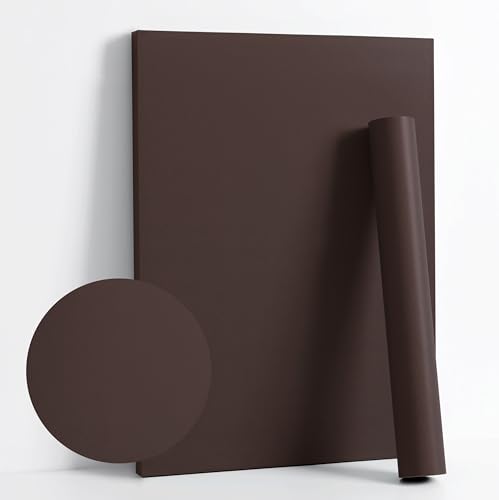 78.7''x17.7'' Grey Peel and Stick Wallpaper Contact Paper Modern Self Adhesive Wall Paper Removable Renter Friendly Textured Solid Color Shelf Cabinet Vinyl Roll (Coffee / 17.7" x 78.7")