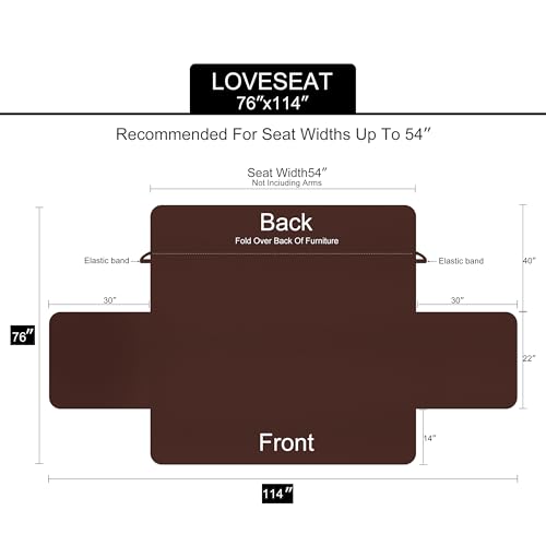 Loveseat Sofa Cover for 2 Cushion Couch (Grey/Beige / 54"loveseat-medium)