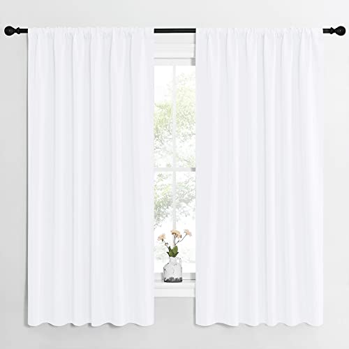 White Curtains (Pure White / 62"W x 63"L (Pack of 2))