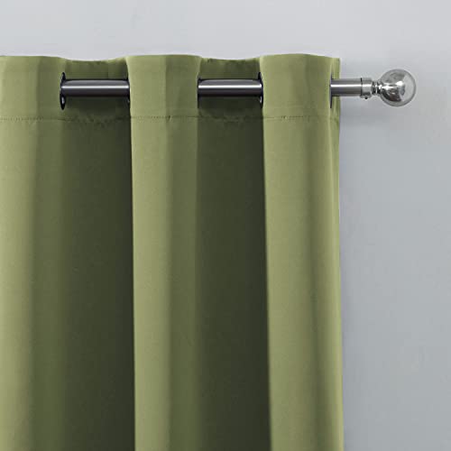 Olive Green Thermal Blackout Curtains (Olive Green / 38"W x 63"L (Pack of 2))