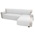 Reversible L Shape Sectional Couch Cover (X-Large / White/White)