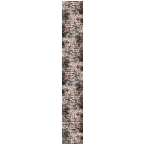 Abstract Runner Rug 3x20 Ft Extra Long Washable Runners for Hallways (Brown/Rust / 3' x 20' (Rectangular))