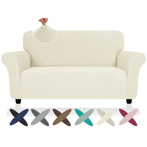 Super Stretch Loveseat Covers (- Beige / Medium (57"-70"))